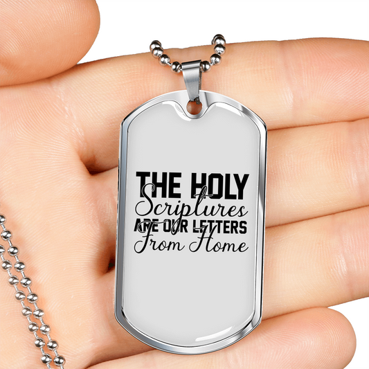 The Holy Scriptures Christian Necklace Stainless Steel or 18k Gold Dog Tag 24" Chain-Express Your Love Gifts