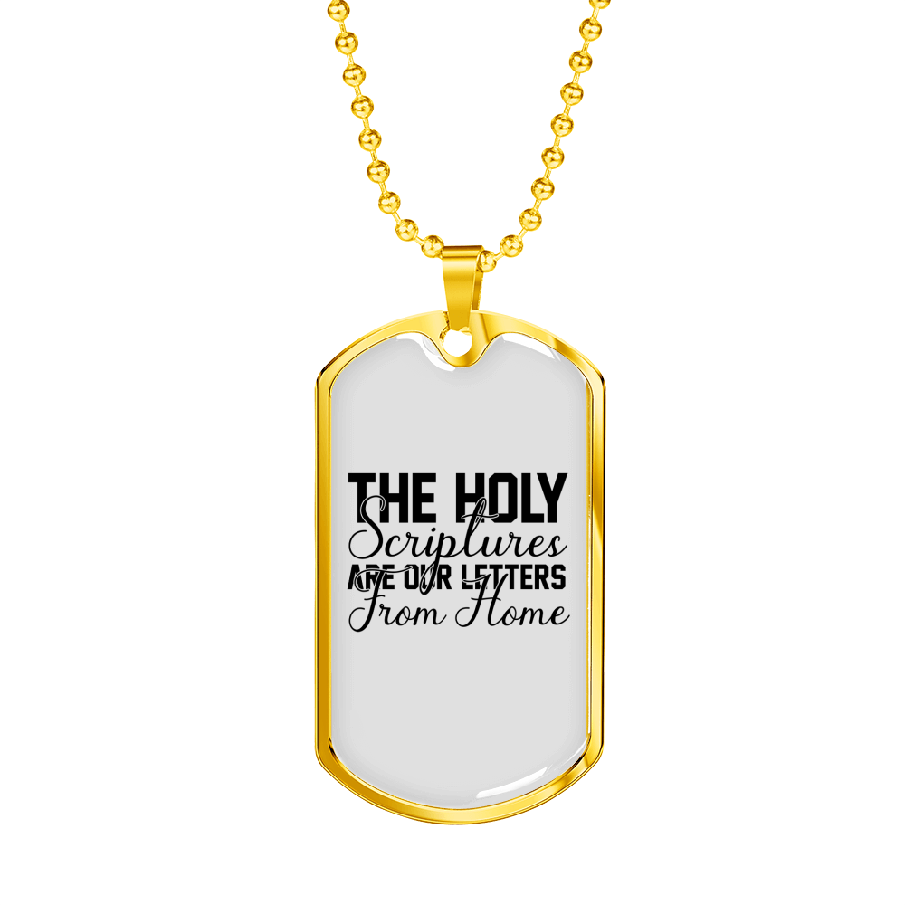 The Holy Scriptures Christian Necklace Stainless Steel or 18k Gold Dog Tag 24" Chain-Express Your Love Gifts