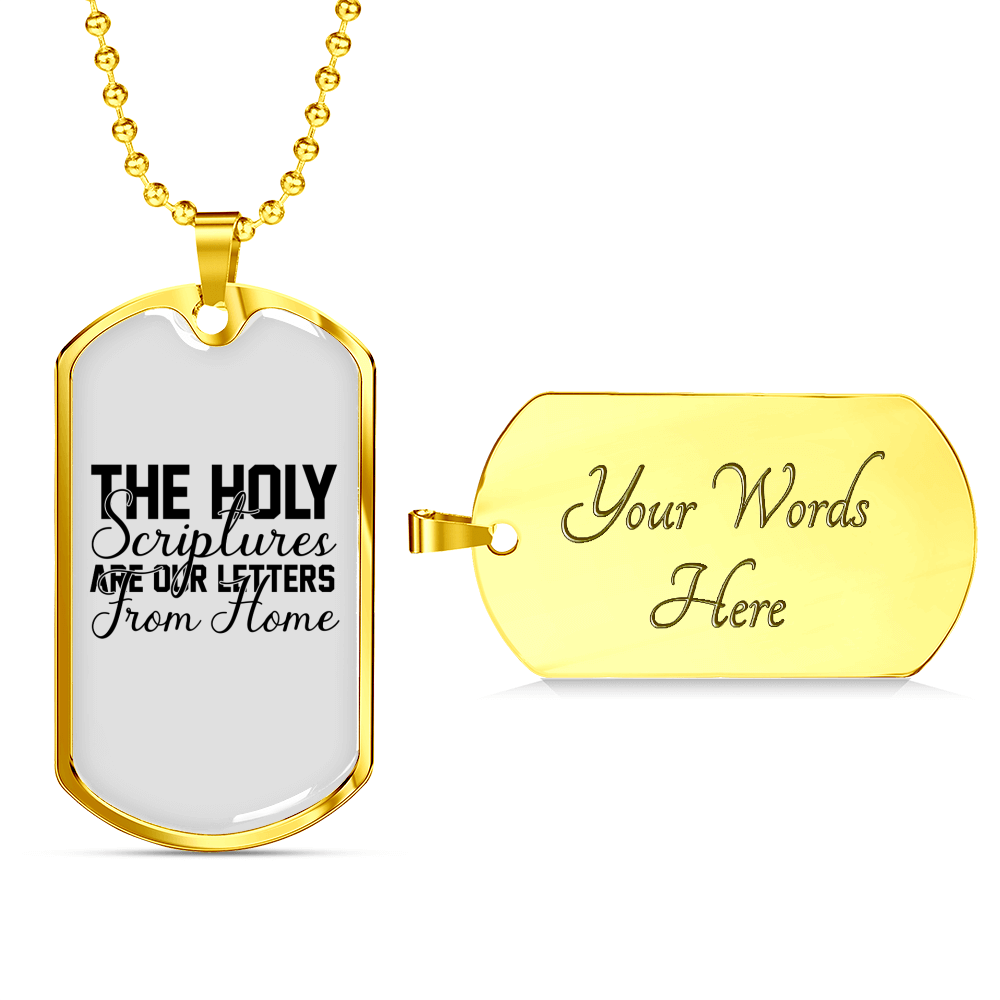 The Holy Scriptures Christian Necklace Stainless Steel or 18k Gold Dog Tag 24" Chain-Express Your Love Gifts