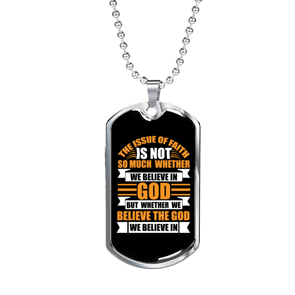 The Issue Of Faith Christian Necklace Stainless Steel or 18k Gold Dog Tag 24" Chain-Express Your Love Gifts