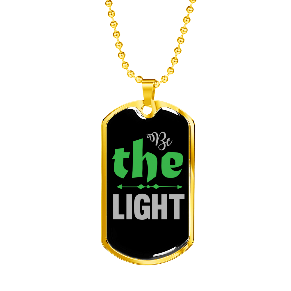 The Light Christian Necklace Stainless Steel or 18k Gold Dog Tag 24" Chain-Express Your Love Gifts