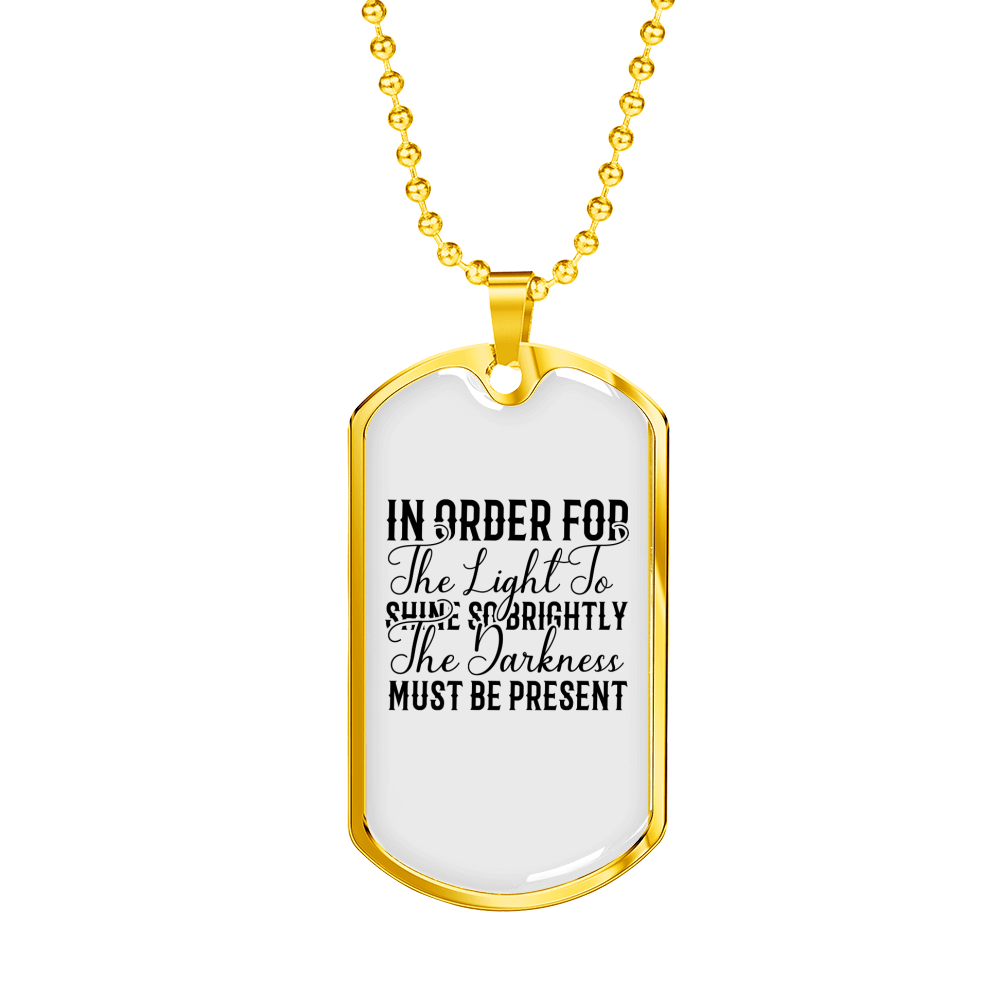 The Light Shine Christian Necklace Stainless Steel or 18k Gold Dog Tag 24" Chain-Express Your Love Gifts