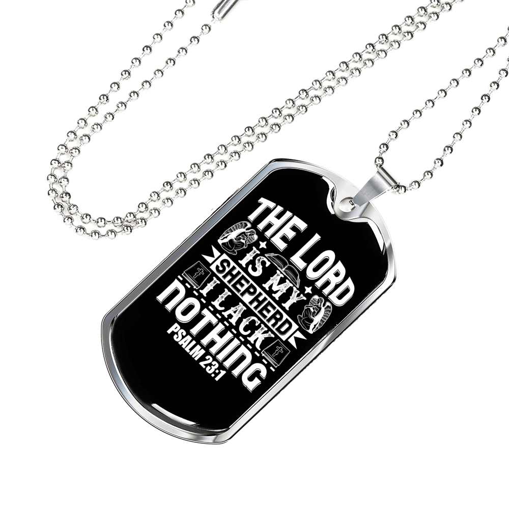 The Lord Christian Necklace Stainless Steel or 18k Gold Dog Tag 24" Chain-Express Your Love Gifts