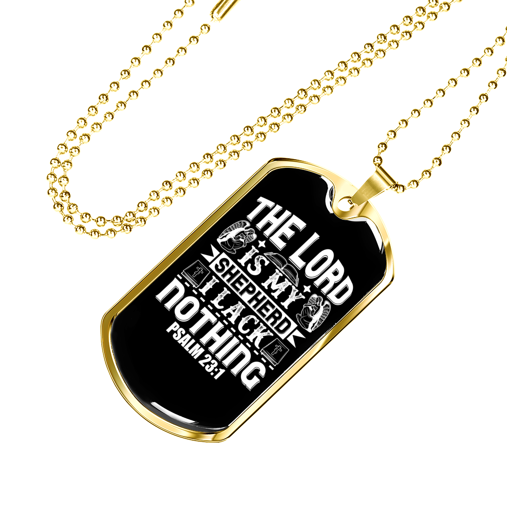 The Lord Christian Necklace Stainless Steel or 18k Gold Dog Tag 24" Chain-Express Your Love Gifts