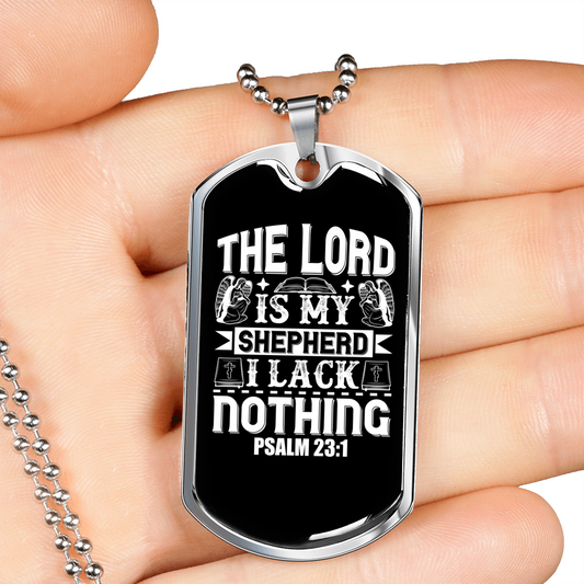 The Lord Christian Necklace Stainless Steel or 18k Gold Dog Tag 24" Chain-Express Your Love Gifts