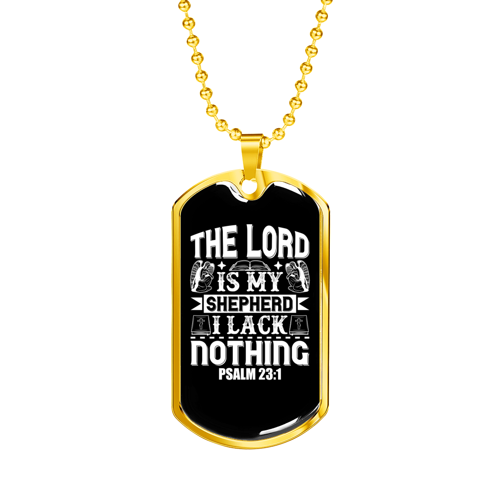 The Lord Christian Necklace Stainless Steel or 18k Gold Dog Tag 24" Chain-Express Your Love Gifts
