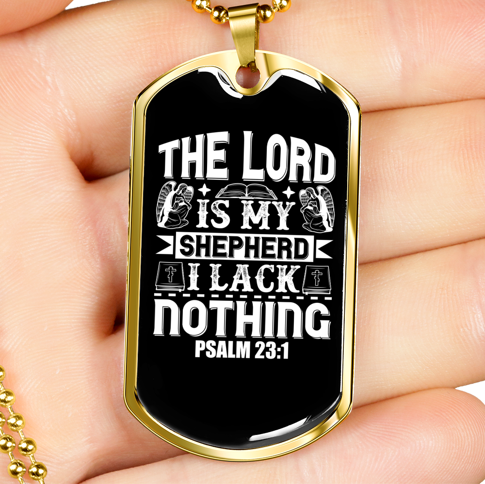 The Lord Christian Necklace Stainless Steel or 18k Gold Dog Tag 24" Chain-Express Your Love Gifts