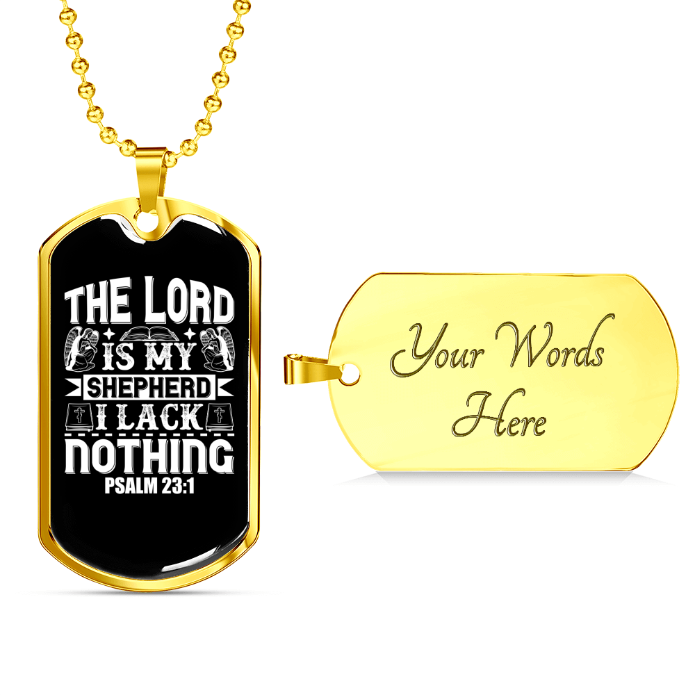 The Lord Christian Necklace Stainless Steel or 18k Gold Dog Tag 24" Chain-Express Your Love Gifts