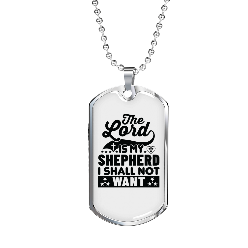 The Lord Is Christian Necklace Stainless Steel or 18k Gold Dog Tag 24" Chain-Express Your Love Gifts