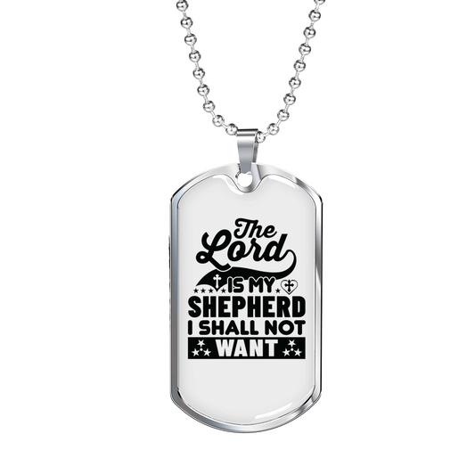 The Lord Is Christian Necklace Stainless Steel or 18k Gold Dog Tag 24" Chain-Express Your Love Gifts