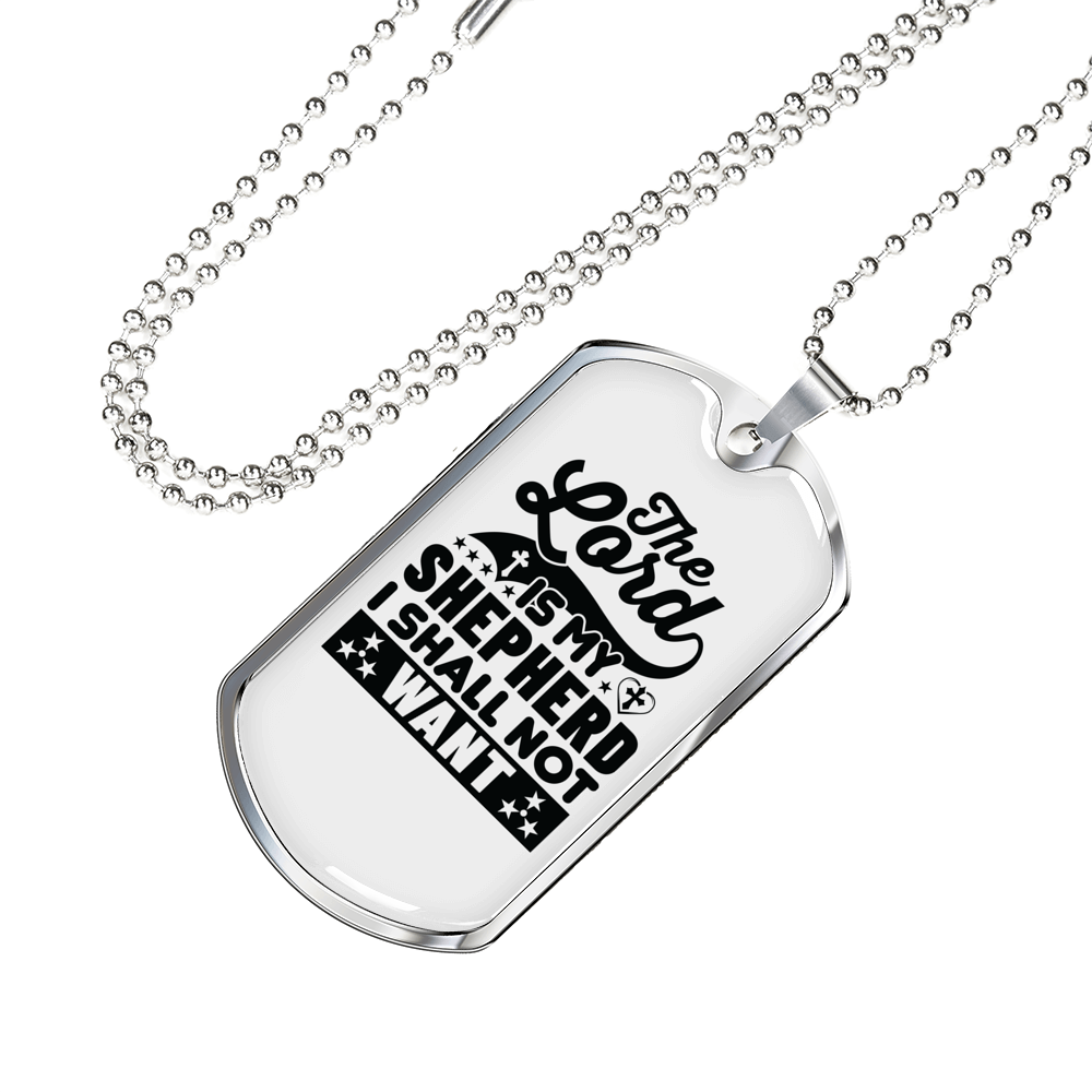 The Lord Is Christian Necklace Stainless Steel or 18k Gold Dog Tag 24" Chain-Express Your Love Gifts