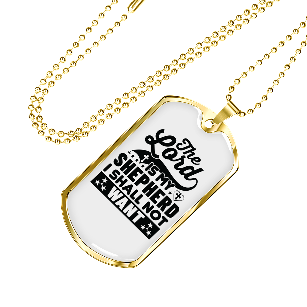 The Lord Is Christian Necklace Stainless Steel or 18k Gold Dog Tag 24" Chain-Express Your Love Gifts