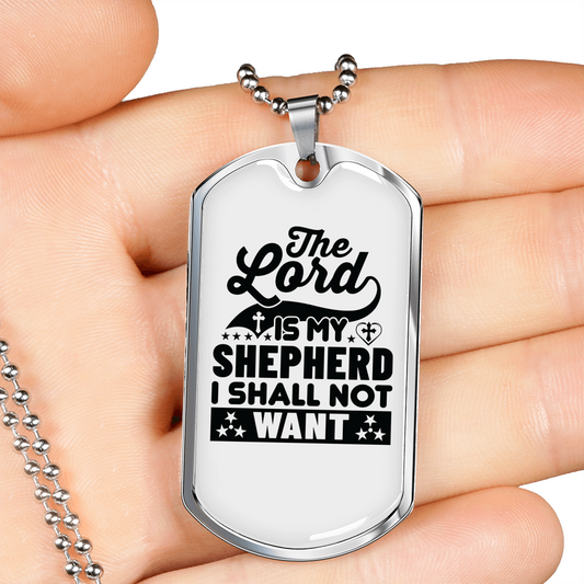 The Lord Is Christian Necklace Stainless Steel or 18k Gold Dog Tag 24" Chain-Express Your Love Gifts