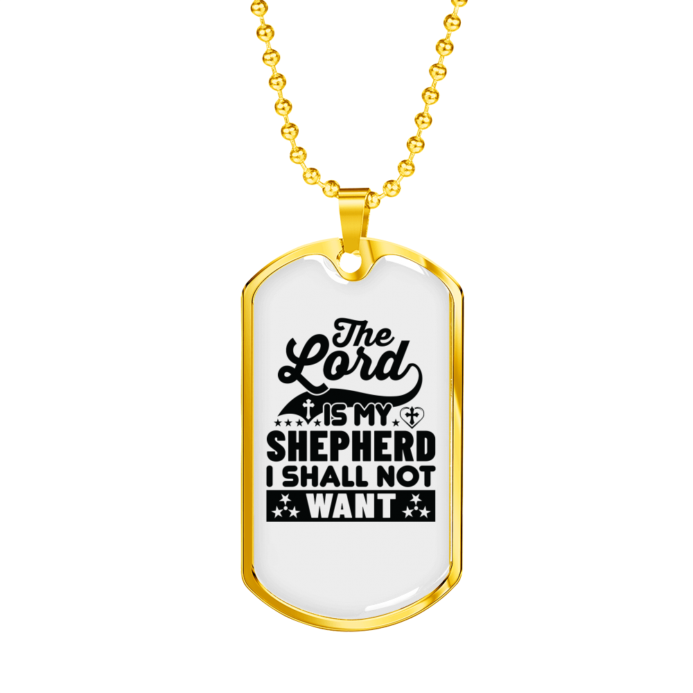 The Lord Is Christian Necklace Stainless Steel or 18k Gold Dog Tag 24" Chain-Express Your Love Gifts