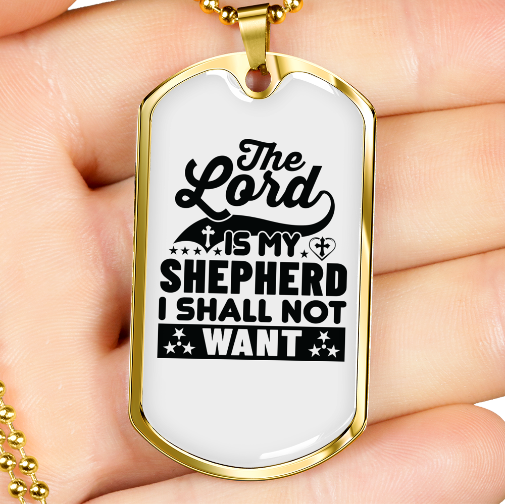 The Lord Is Christian Necklace Stainless Steel or 18k Gold Dog Tag 24" Chain-Express Your Love Gifts