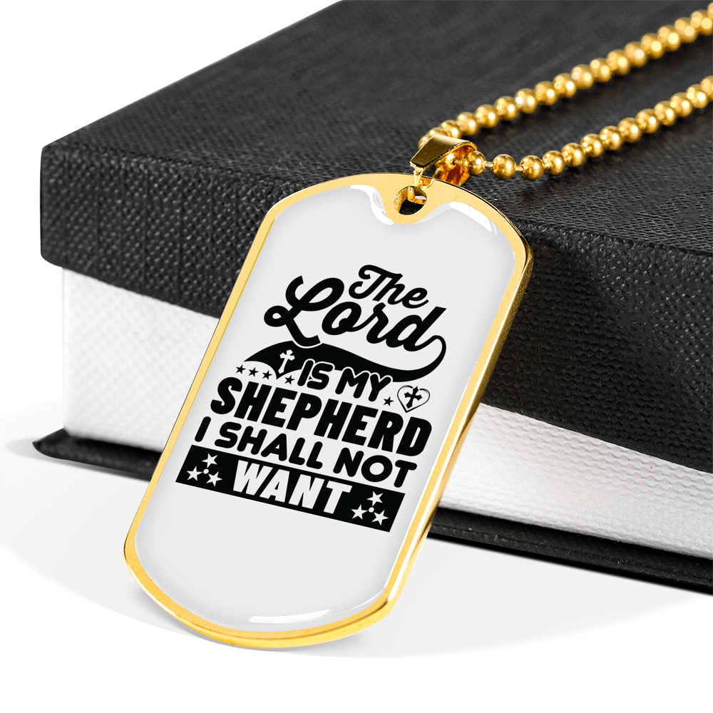 The Lord Is Christian Necklace Stainless Steel or 18k Gold Dog Tag 24" Chain-Express Your Love Gifts