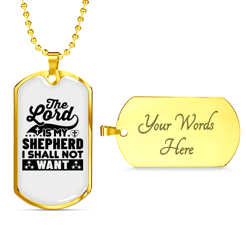 The Lord Is Christian Necklace Stainless Steel or 18k Gold Dog Tag 24" Chain-Express Your Love Gifts