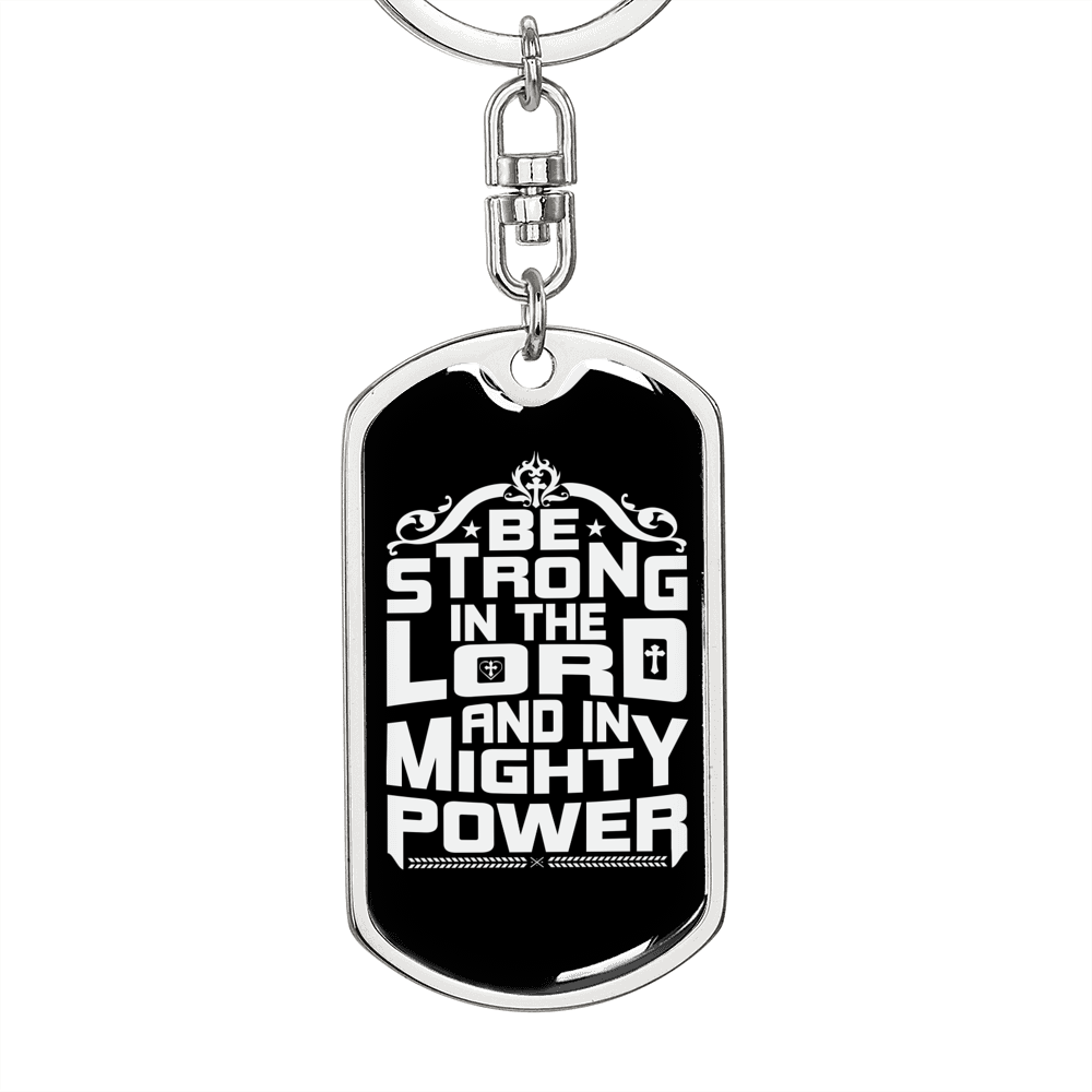 The Lord Mighty Power Keychain Stainless Steel or 18k Gold Dog Tag Keyring-Express Your Love Gifts