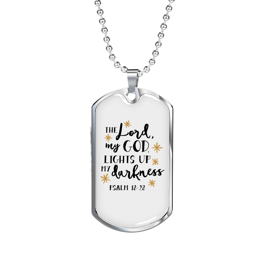 The Lord My God Christian Necklace Stainless Steel or 18k Gold Dog Tag 24" Chain-Express Your Love Gifts