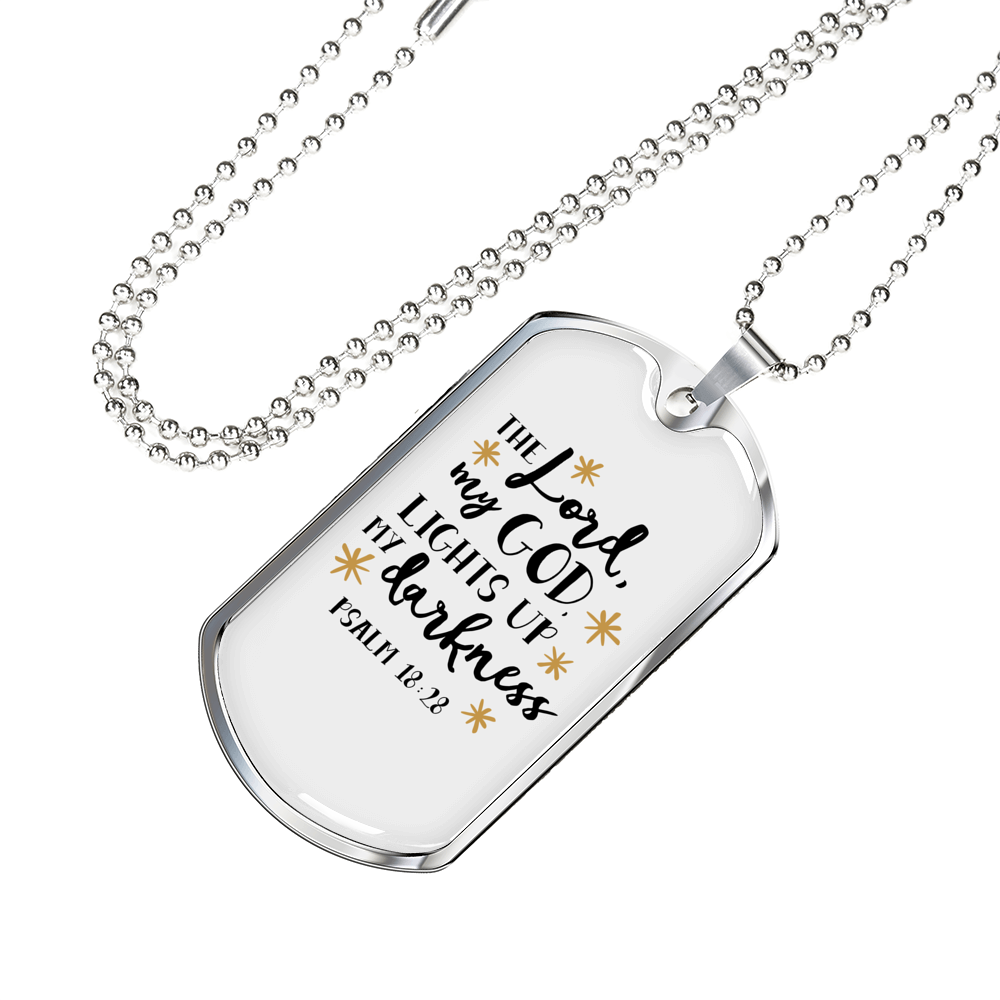 The Lord My God Christian Necklace Stainless Steel or 18k Gold Dog Tag 24" Chain-Express Your Love Gifts