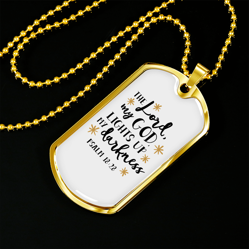 The Lord My God Christian Necklace Stainless Steel or 18k Gold Dog Tag 24" Chain-Express Your Love Gifts