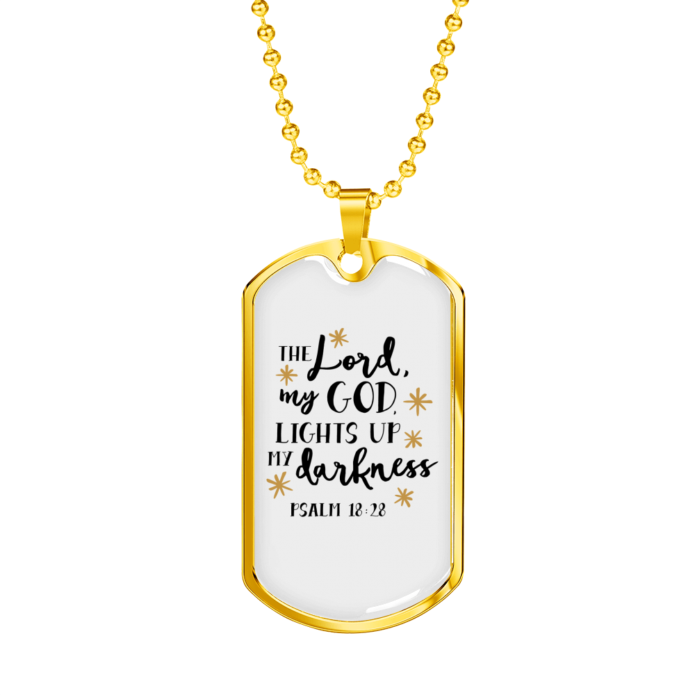 The Lord My God Christian Necklace Stainless Steel or 18k Gold Dog Tag 24" Chain-Express Your Love Gifts