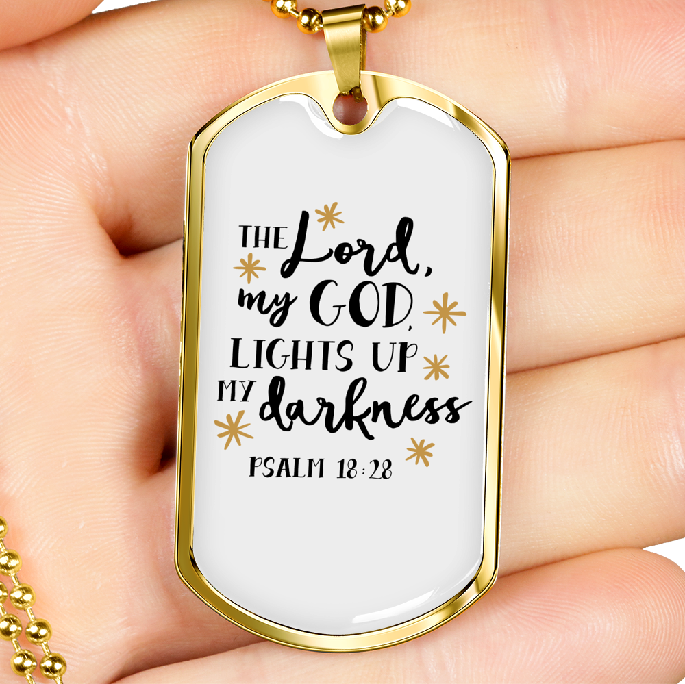 The Lord My God Christian Necklace Stainless Steel or 18k Gold Dog Tag 24" Chain-Express Your Love Gifts
