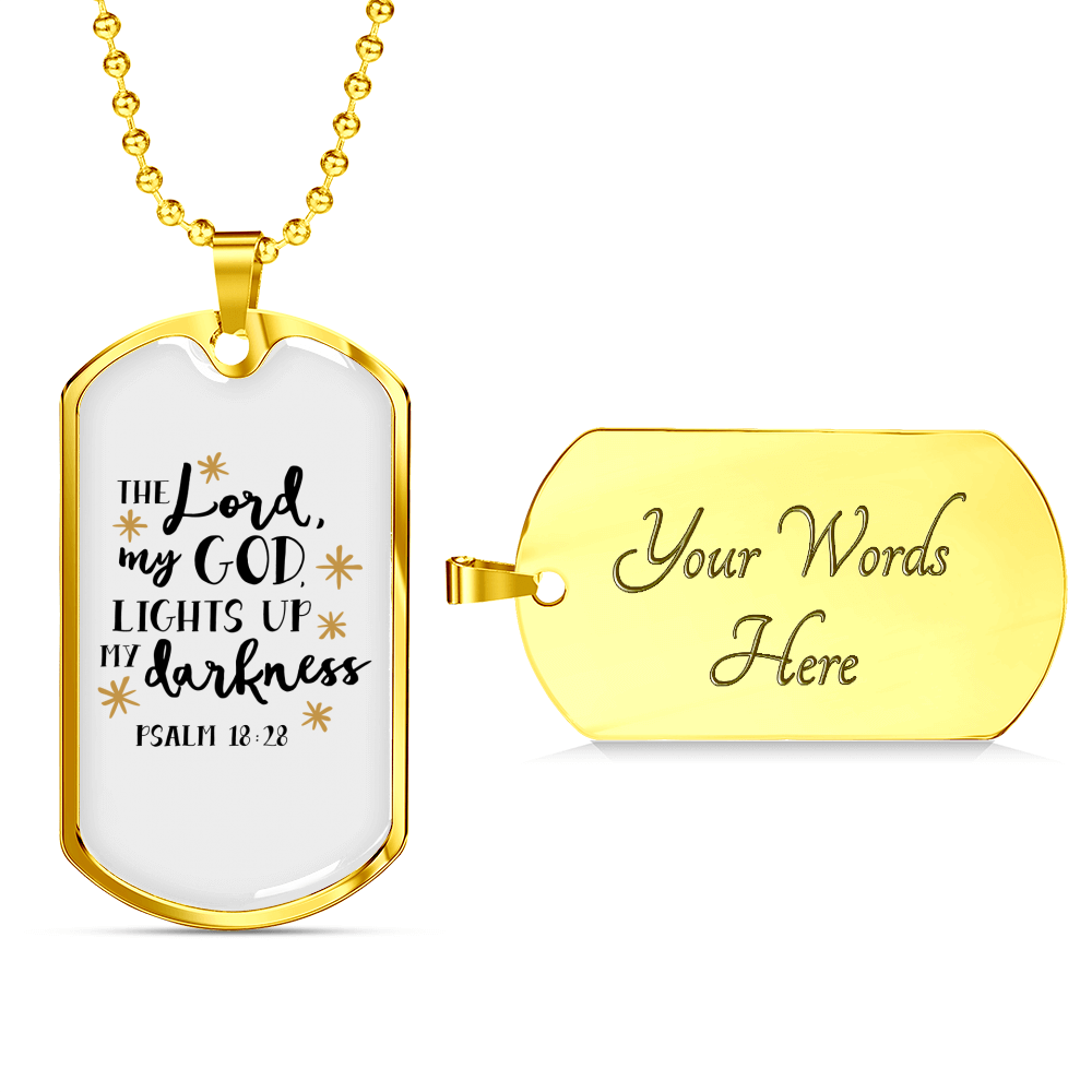 The Lord My God Christian Necklace Stainless Steel or 18k Gold Dog Tag 24" Chain-Express Your Love Gifts