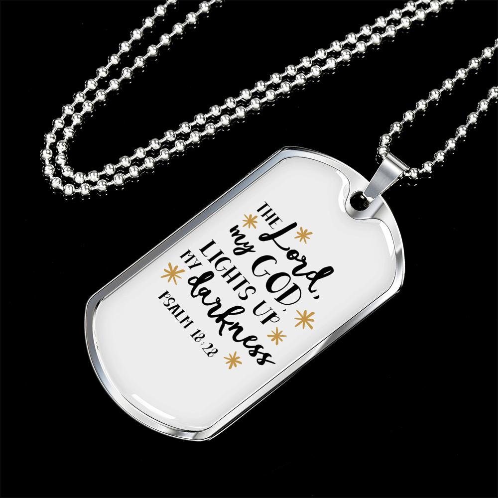 The Lord My God Christian Necklace Stainless Steel or 18k Gold Dog Tag 24" Chain-Express Your Love Gifts