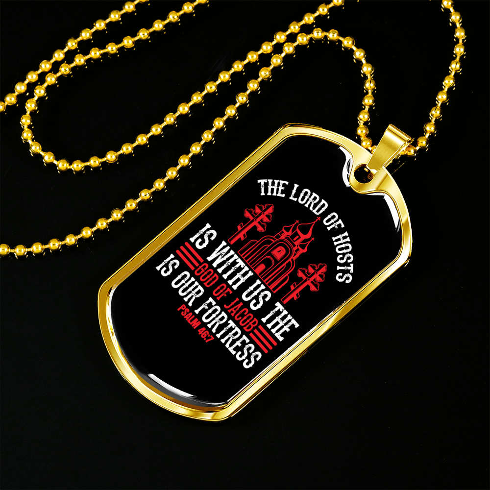 The Lord Of Host Christian Necklace Stainless Steel or 18k Gold Dog Tag 24" Chain-Express Your Love Gifts