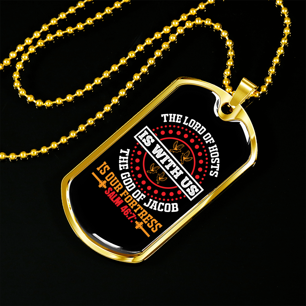 The Lord Of Hosts Christian Necklace Stainless Steel or 18k Gold Dog Tag 24" Chain-Express Your Love Gifts