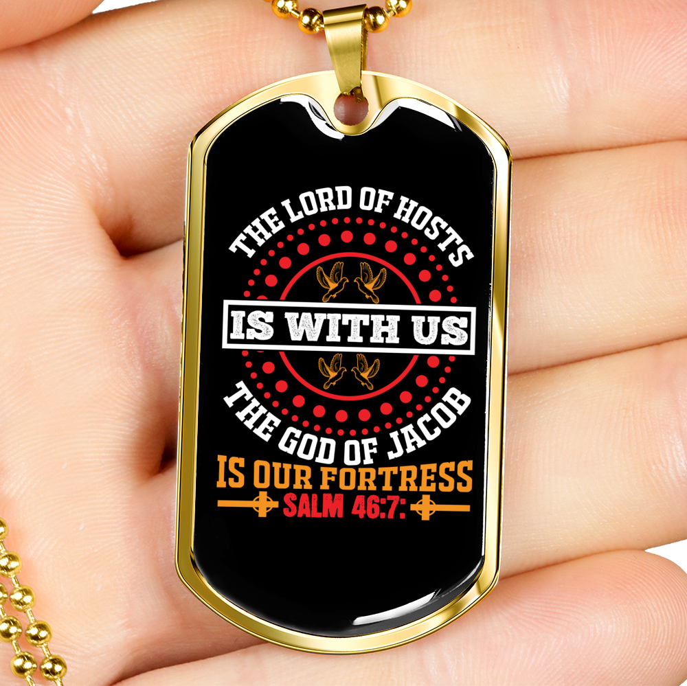The Lord Of Hosts Christian Necklace Stainless Steel or 18k Gold Dog Tag 24" Chain-Express Your Love Gifts