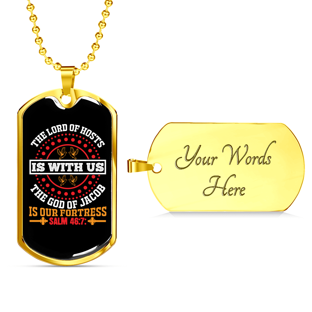 The Lord Of Hosts Christian Necklace Stainless Steel or 18k Gold Dog Tag 24" Chain-Express Your Love Gifts