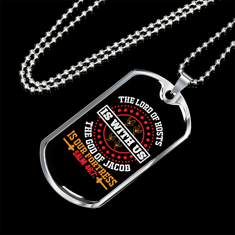 The Lord Of Hosts Christian Necklace Stainless Steel or 18k Gold Dog Tag 24" Chain-Express Your Love Gifts