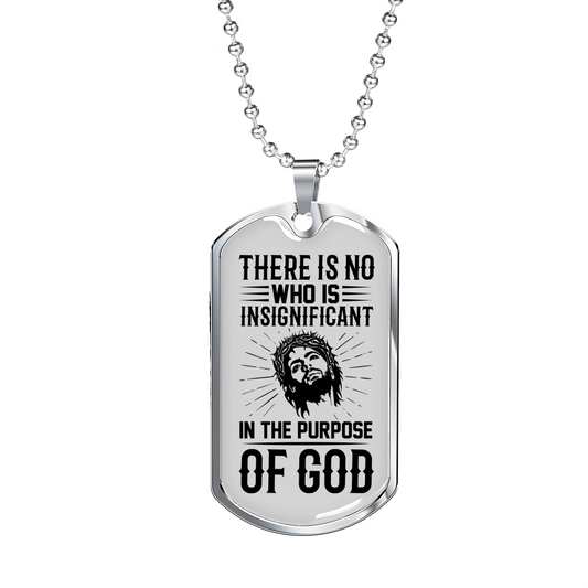 The Purpose Of God Christian Necklace Stainless Steel or 18k Gold Dog Tag 24" Chain-Express Your Love Gifts