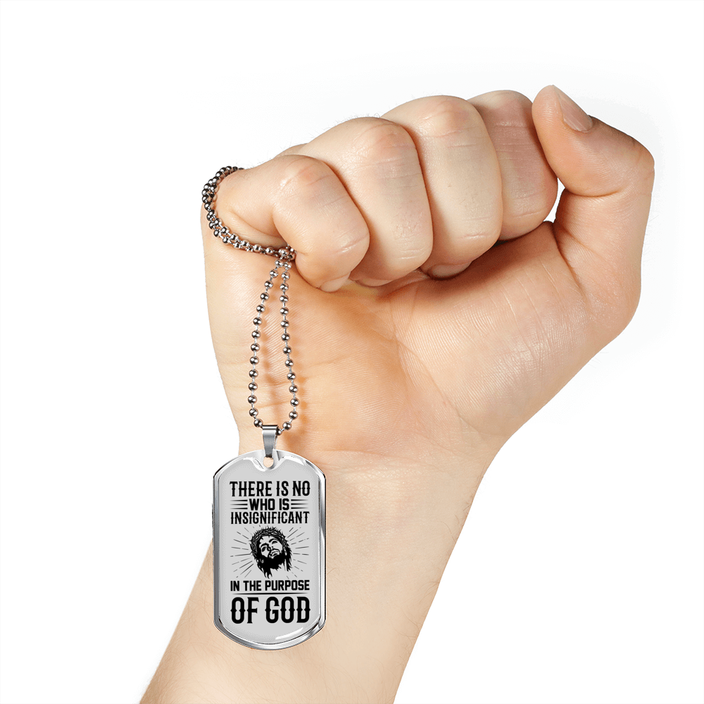 The Purpose Of God Christian Necklace Stainless Steel or 18k Gold Dog Tag 24" Chain-Express Your Love Gifts