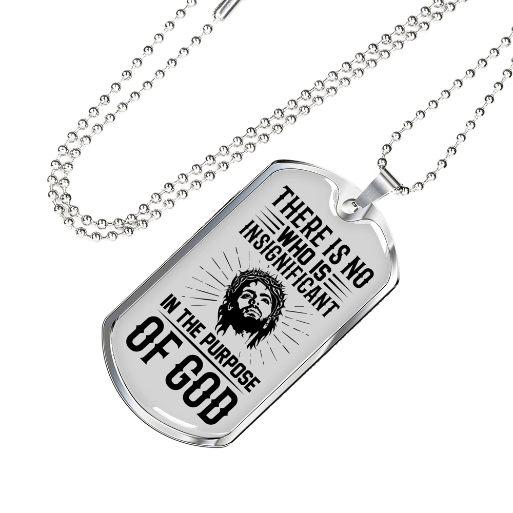 The Purpose Of God Christian Necklace Stainless Steel or 18k Gold Dog Tag 24" Chain-Express Your Love Gifts
