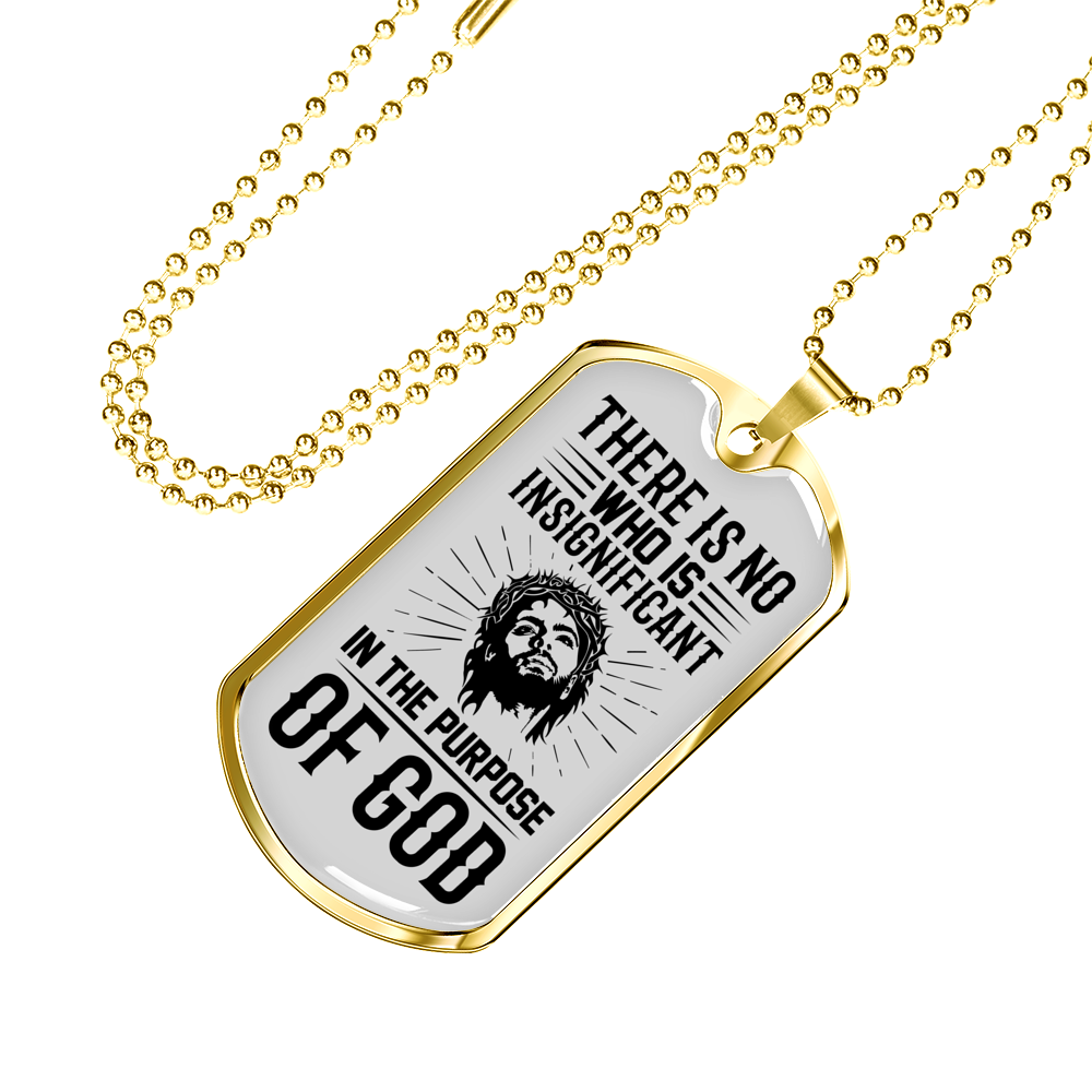 The Purpose Of God Christian Necklace Stainless Steel or 18k Gold Dog Tag 24" Chain-Express Your Love Gifts