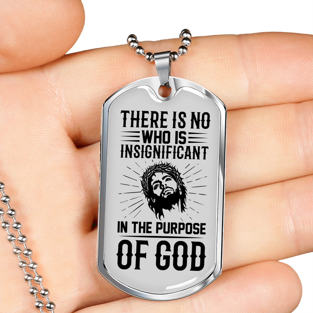 The Purpose Of God Christian Necklace Stainless Steel or 18k Gold Dog Tag 24" Chain-Express Your Love Gifts