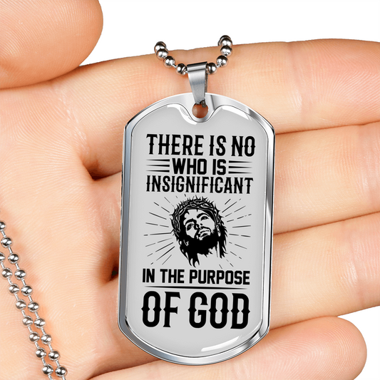 The Purpose Of God Christian Necklace Stainless Steel or 18k Gold Dog Tag 24" Chain-Express Your Love Gifts