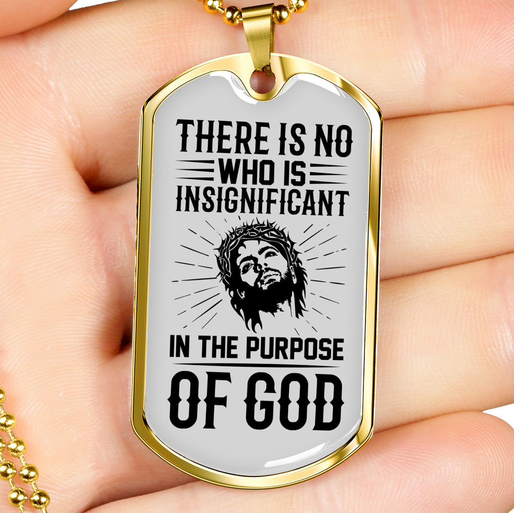 The Purpose Of God Christian Necklace Stainless Steel or 18k Gold Dog Tag 24" Chain-Express Your Love Gifts