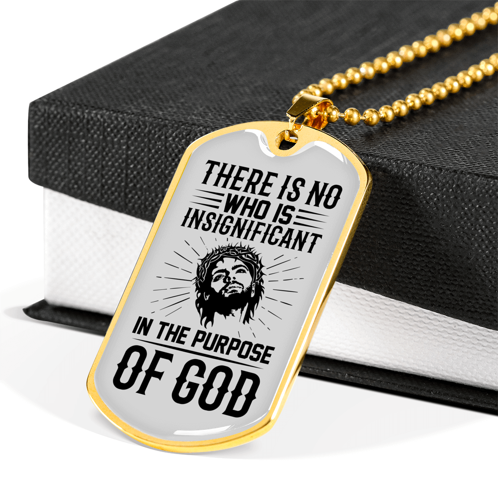 The Purpose Of God Christian Necklace Stainless Steel or 18k Gold Dog Tag 24" Chain-Express Your Love Gifts