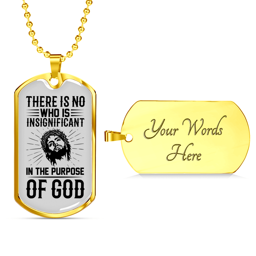The Purpose Of God Christian Necklace Stainless Steel or 18k Gold Dog Tag 24" Chain-Express Your Love Gifts