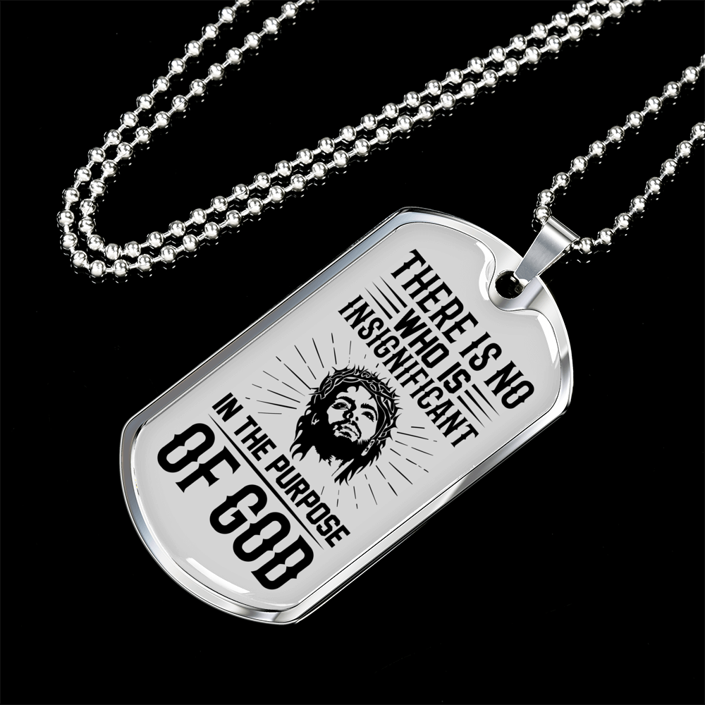 The Purpose Of God Christian Necklace Stainless Steel or 18k Gold Dog Tag 24" Chain-Express Your Love Gifts
