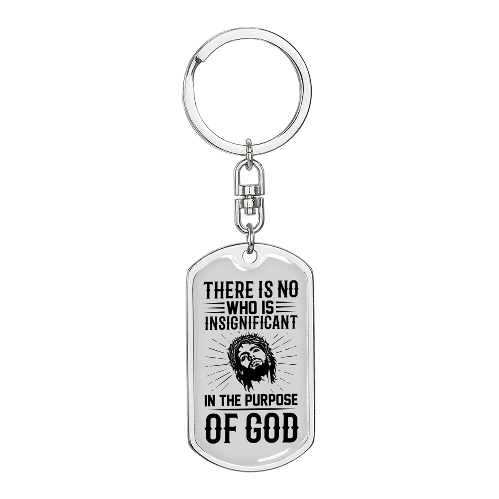 The Purpose Of God Keychain Stainless Steel or 18k Gold Dog Tag Keyring-Express Your Love Gifts