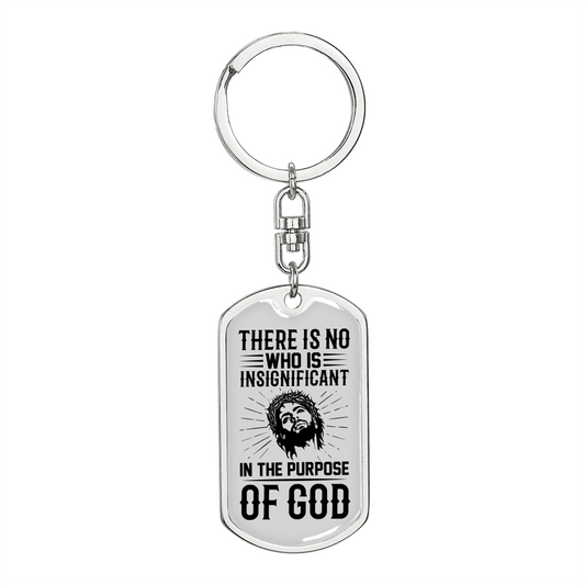 The Purpose Of God Keychain Stainless Steel or 18k Gold Dog Tag Keyring-Express Your Love Gifts