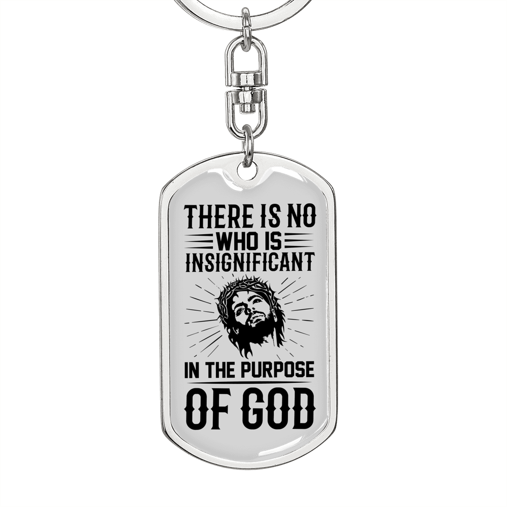 The Purpose Of God Keychain Stainless Steel or 18k Gold Dog Tag Keyring-Express Your Love Gifts