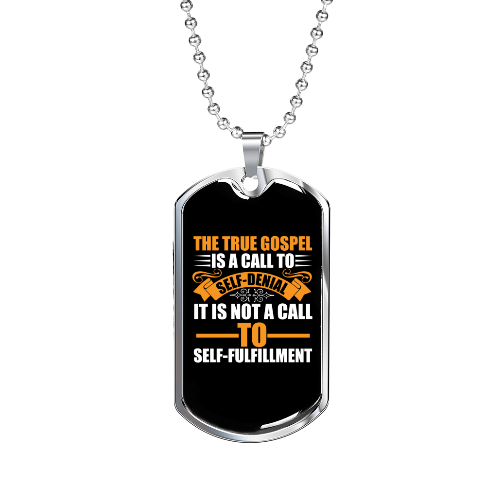 The True Gospel Necklace Stainless Steel or 18k Gold Dog Tag 24" Chain-Express Your Love Gifts