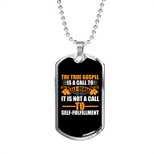 The True Gospel Necklace Stainless Steel or 18k Gold Dog Tag 24" Chain-Express Your Love Gifts