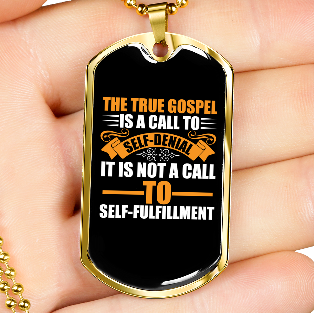 The True Gospel Necklace Stainless Steel or 18k Gold Dog Tag 24" Chain-Express Your Love Gifts